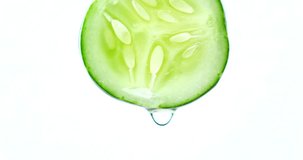 water or oils drop on cucumber