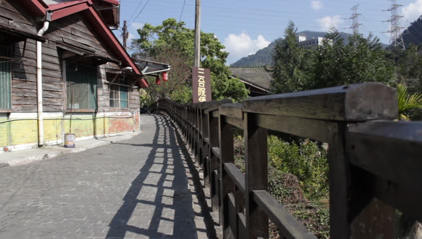 Cobblestone road in a small Taiwanese village.