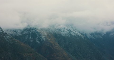 A fog in the mountains, timelapse