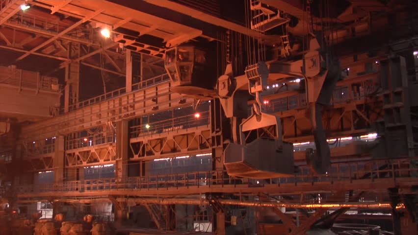 Mining and metal forging in Ukraine. Large Steel Works. Rolled metal factory. Royalty-Free Stock Footage #3196570