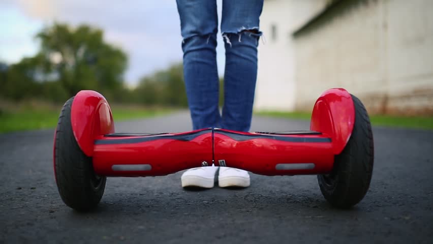 Close Up of Dual Wheel Self Balancing Electric Skateboard Smart