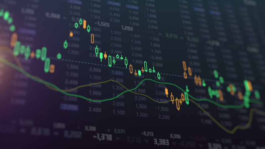 Stock in Candlestick Chart, business diagram animation