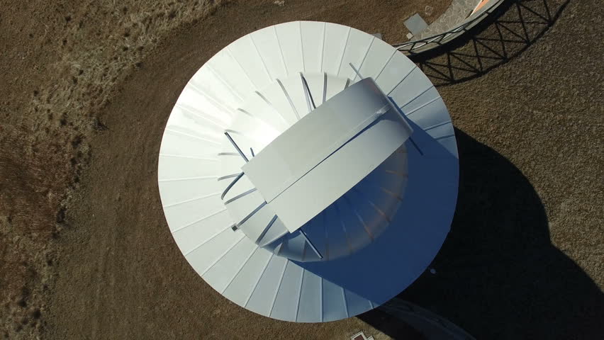 Aerial view of the dome of the astronomical observatory of Parco Antola in northern Italy
