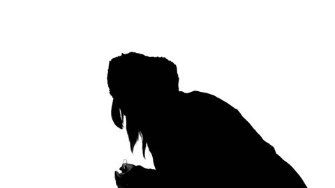 Silhouette Woman Lighter Stock Footage Video (100% Royalty-free