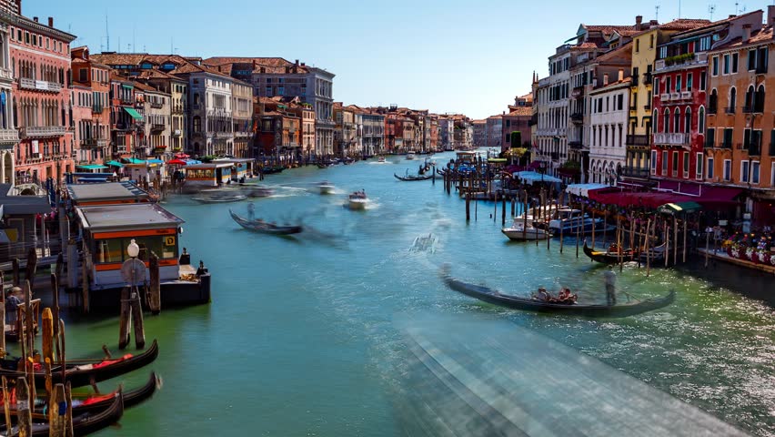 Grand canal in Venice, Italy time lapse video