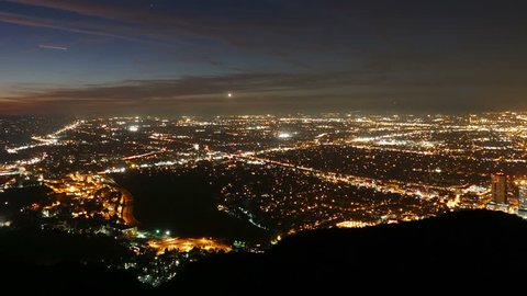 Los Angeles San Fernando Valley Dusk Time Lapse With Pan