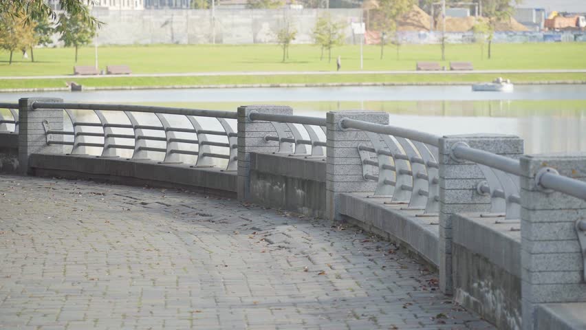 mother with a stroller walking in the Park