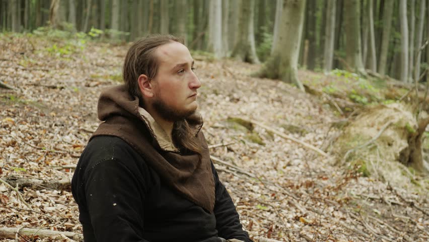 Portrait of Medieval Male Viking Warrior