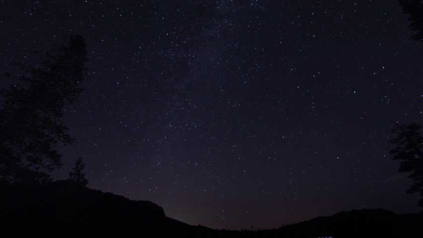 A time lapse of the stars and universe passing over Echo Lake