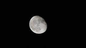 4 in 1! The moon on the black sky, time laps and ordinary video, craters