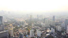 360 degree view of Bangkok, Thailand from high angle