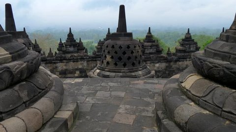 Borobudur Temple in the morning.  Java, Indonesia. UHD