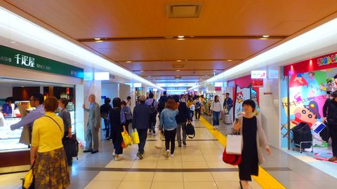 Tokyo, Japan - October 02, 2017 :Underground shopping area of Tokyo station in Japan.Tokyo Station is a railway station in the Marunouchi business district of Tokyo,Japan.