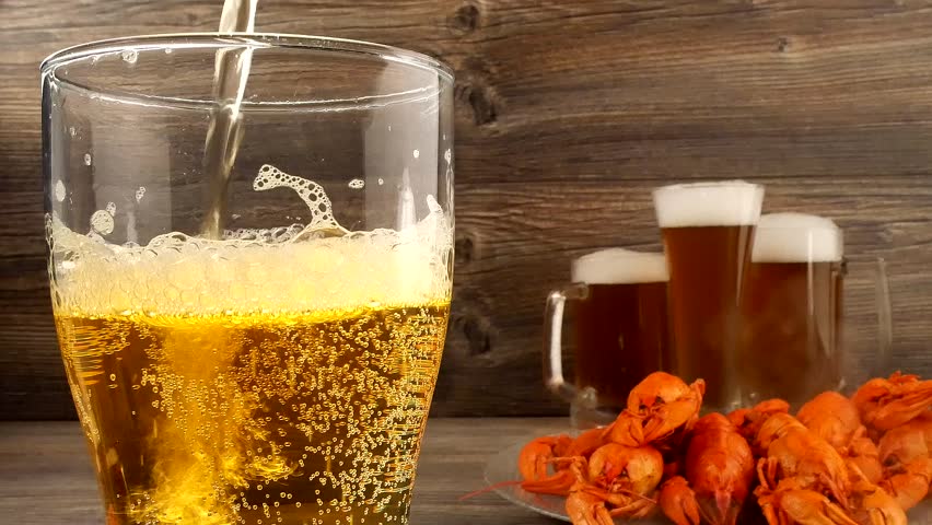 Beer with crayfish Royalty-Free Stock Footage #32043898