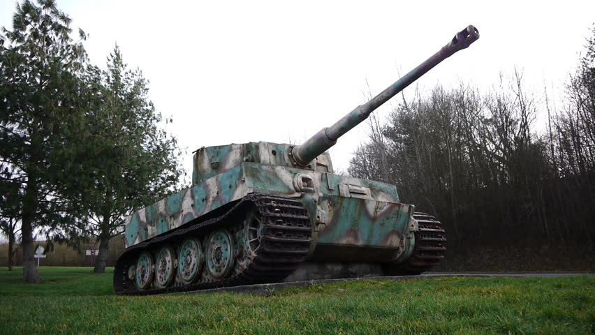 Old German tank from World War 2 located in Vimoutiers France. The tank is a left-over at the moment the Germans retreated.  