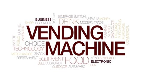 Vending Machine Animated Word Cloud Text Arkivvideomateriale (100 %