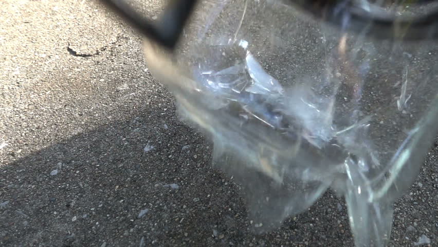 Breaking a coffee glass in slow motion