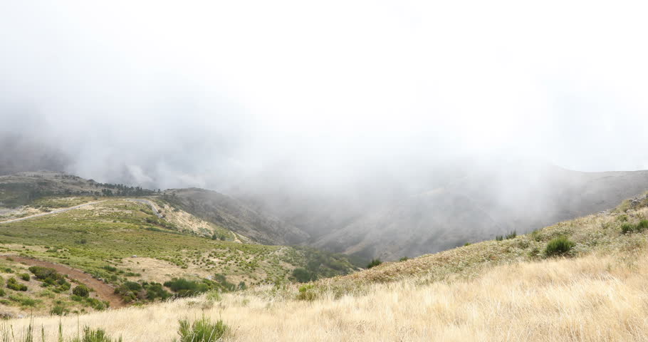 floating clouds over the Madeira mountains; Portugal