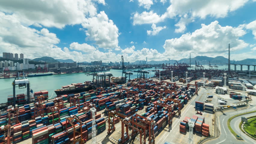 Time lapse of Hong Kong Container Terminal  - Hong Kong Kwai Tsing Container Terminals is one of the busiest ports in the world.
 Royalty-Free Stock Footage #32062372