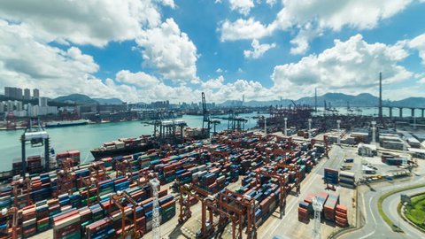 Time lapse of Hong Kong Container Terminal  - Hong Kong Kwai Tsing Container Terminals is one of the busiest ports in the world.
