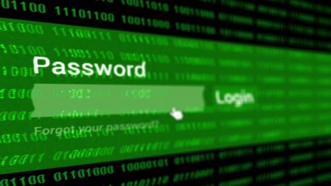 login typing password cyber internet background, Identity Password Concept animation