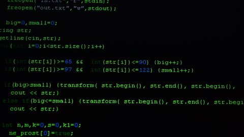 Programming Code Running Down Computer Screen Stock Footage Video (100% ...