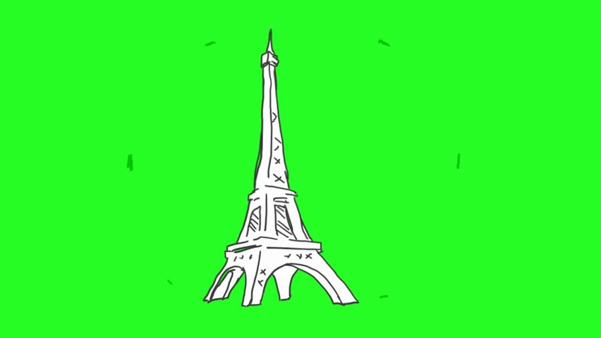 2d animation of hand drawn eiffel tower - Powered by Shutterstock - Get 15% off with code: PIKWIZARD15
