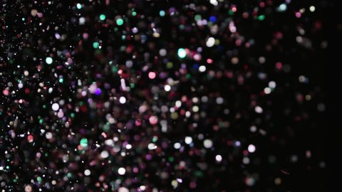 Realistic Glitter Exploding on Black Background. These clips are perfect for visual effects, compositing, and motion graphics. Use blending mode (screen).