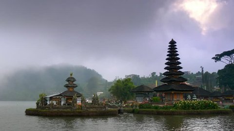 Pura Ulun Danu Bratan Temple. Major Shivaite water temple in Bali, Indonesia.