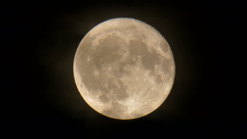 The moon on the foggy background. close up view