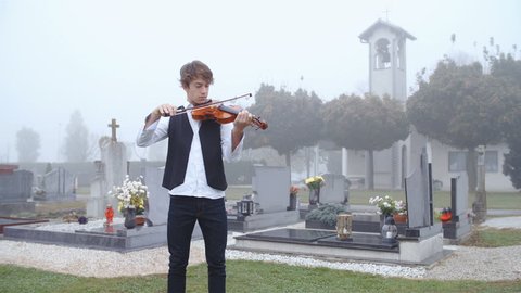 Person Play Sad Violin Songs On Stock Footage Video (100% Royalty-free