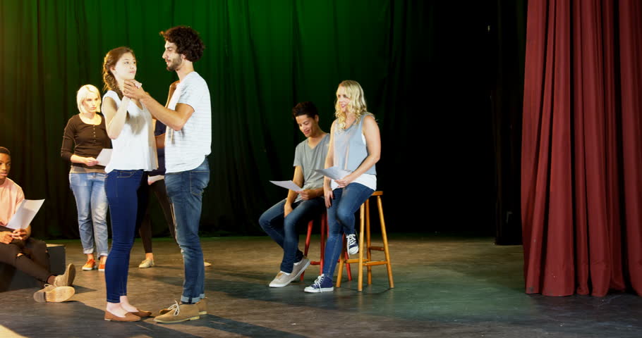 Actors Practicing Play On Stage Stock Footage Video (100% Royalty-free