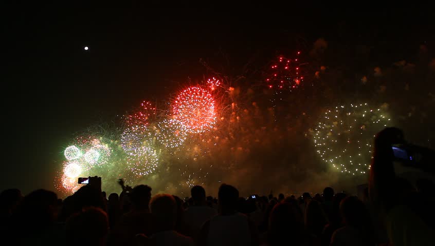 Fireworks, Rio de Janeiro, Copacabana, Brazil