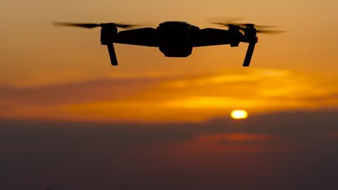 Drone removes a beautiful landscape at sunset