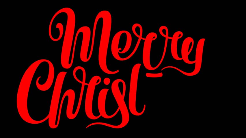 Merry Christmas Animation. Calligraphic Typography Stock Footage Video