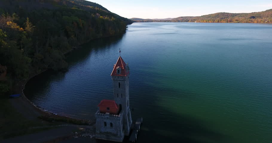 The Kingfisher Tower sits on Lake Otsego, in Cooperstown, NY.