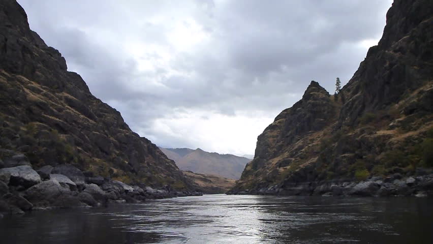 Traveling down Snake River in Hell's Canyon.