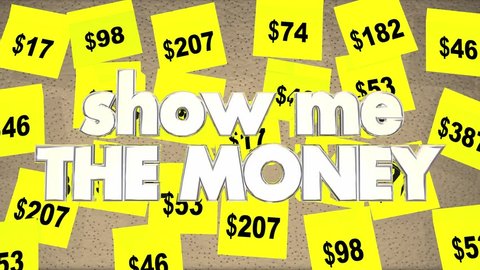 Show Me the Money Bulletin Board Sales Income Earnings 3d Animation