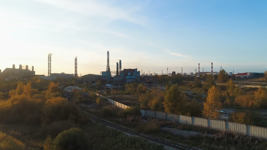 Aerial. Metallurgical Production. Top View Stock Footage Video (100% ...