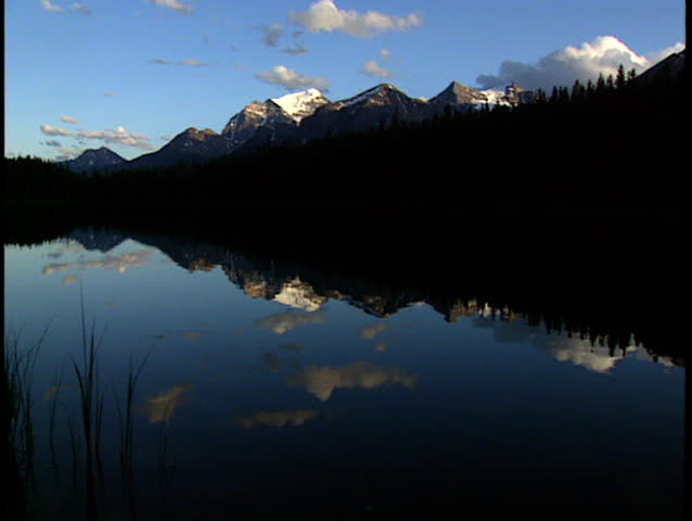 Reflection of Mount Temple in Herbert Lake Banff National Park Canada
