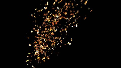 Golden Confetti Party Popper Explosions on a Green and Black Backgrounds, Five Options. 3d animation, Full HD 1080. look for more options in my portfolio