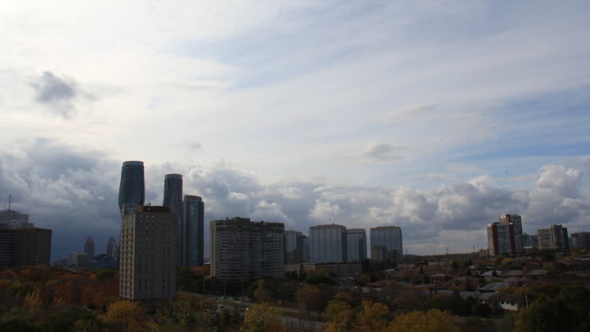 Clouds Building Over Mississauga Time-Lapse. Clouds forming and moving over