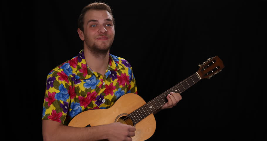 Guitarist Musician man Play Guitar Performing Instrument Hawaiian Folk Music