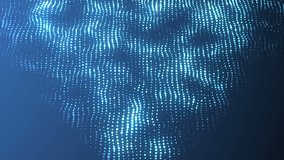 Abstract cg blue dots wave form polygonal space. 3d rendering.