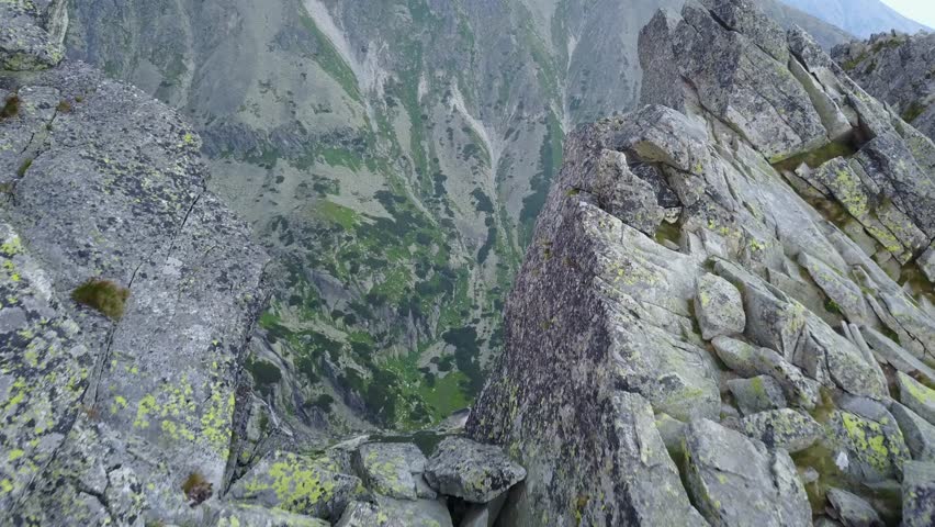Fly on Slovakia mountain valley. Natural video landscape in the summer time