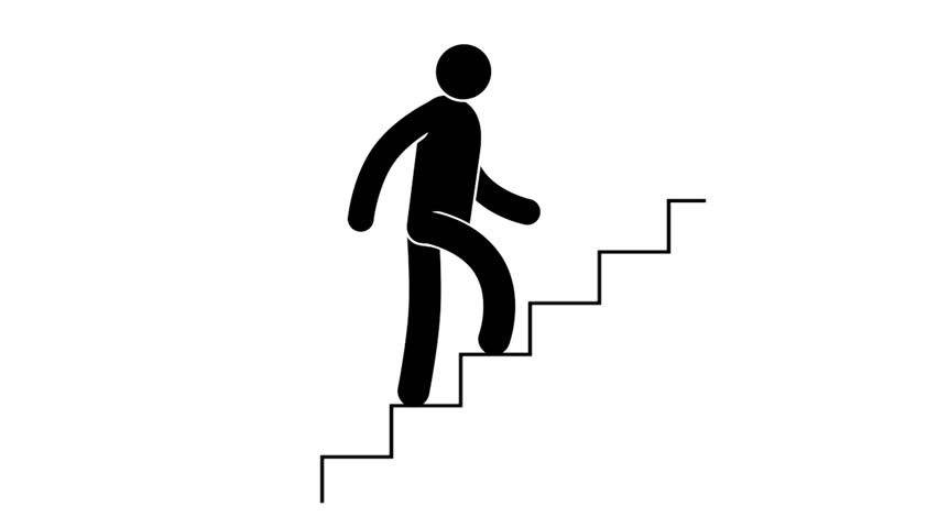 Pictogram  man is going upstairs. Loop animation with  included alpha channel. Royalty-Free Stock Footage #32191981