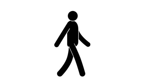 Icon man walk cycle. Loop animation with  included alpha channel.