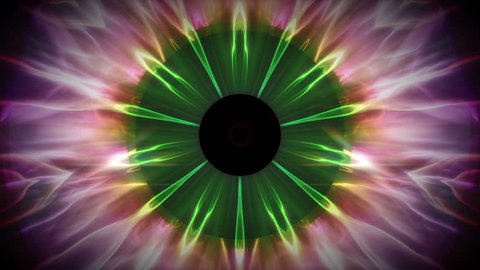 Eeris - Colorful Kaleidoscopic Video Background Loop /// An animation that is reminiscent of the iris of an eye. Interesting circular motion and psychedelic colors.