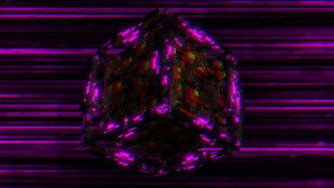 Techno Cube Vj Loop Scifi Motion Stock Footage Video (100% Royalty-free ...