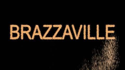 BRAZZAVILLE - the capital of country. appears from the sand, then crumbles. Transparent alpha channel